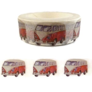 Classic Volkswagen Bus, Collector VW Van Washi Tape, Hippie Van Washi Tape, Full Roll - CWWTS-20