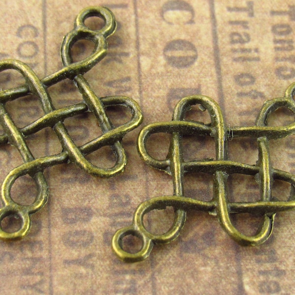 Antiqued Bronze Celtic Knot Design Charm (6) - A20