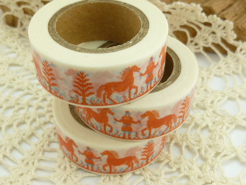 Washi Tape Abstract Red Horse Washi Tape I1747 image 5