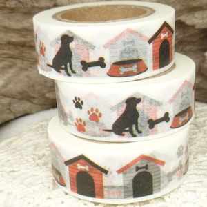 Washi Tape Dog  Lover Washi Tape, Dog House Pet Lover, Full Roll - X761