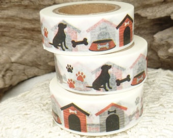 Washi Tape Dog  Lover Washi Tape, Dog House Pet Lover, Full Roll - X761