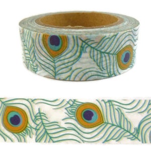 Washi Tape Washi Tape Peacock Feather Washi Tape, Full Roll - CWWTS-19