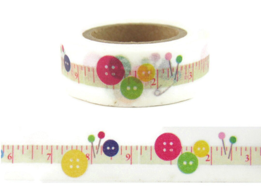 Washi Tape, Sewing Washi Tape, Buttons and Pins Washi Tape, Full Roll
