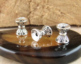 Sablier double capuchon de perles, espaceur pour noeud papillon, ruban, perles d'espacement tribales de séparation (10) - SF74