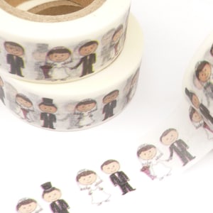 Washi Tape Bride and Groom, Wedding Washi Tape , Full Roll - R803