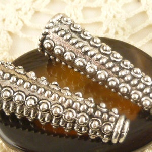 30mm Rustic, Bumpy, Ornate Cone Bead Cap, Antique Silver (4) - SF77