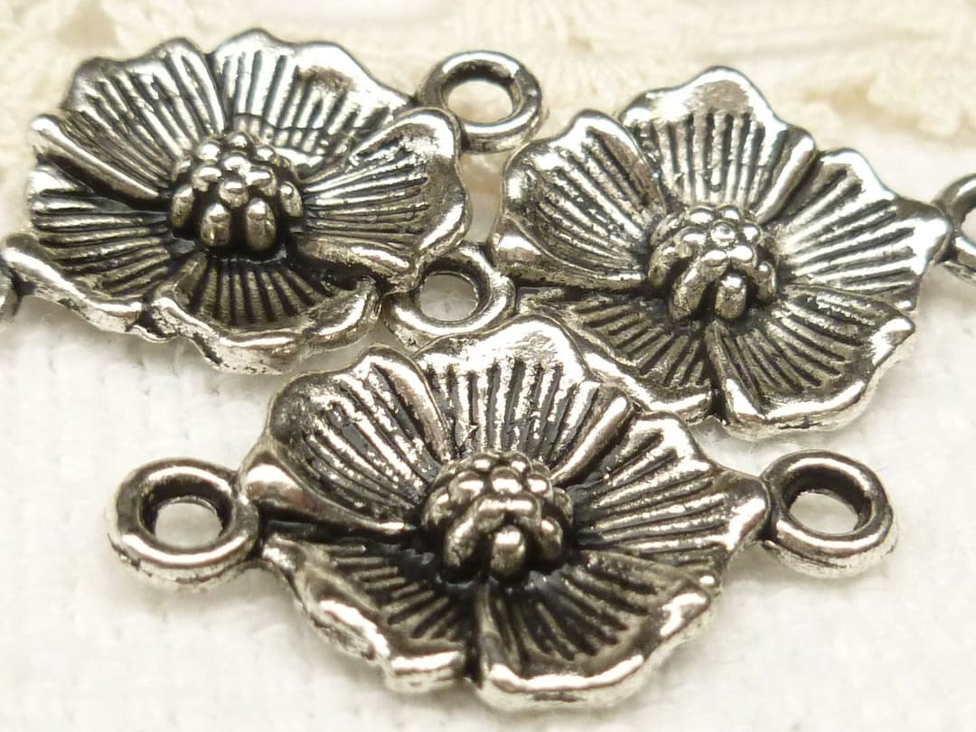 帽子 POPPY FLOWER LACE SILVER CAP FLOWER LACE SILVER CAP – POPPY