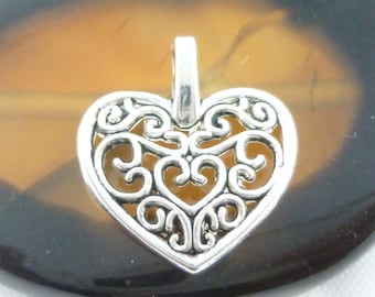 Ciondolo A Forma Di Cuore In Argento Sterling: Sempre Amato, Mai Dimenticato Con Ritaglio A Forma Di Farfalla - Italia - Foto 10