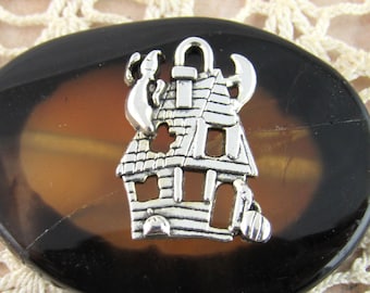 Xanadu Designs Haunted House Silver Charm Pendants – C0474 (Bulk: 10, 20, Or 50 Pieces)