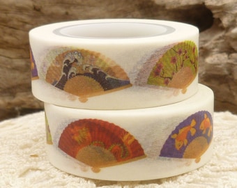 Washi Tape Hand Fan Washi Tape, Full Roll - B599