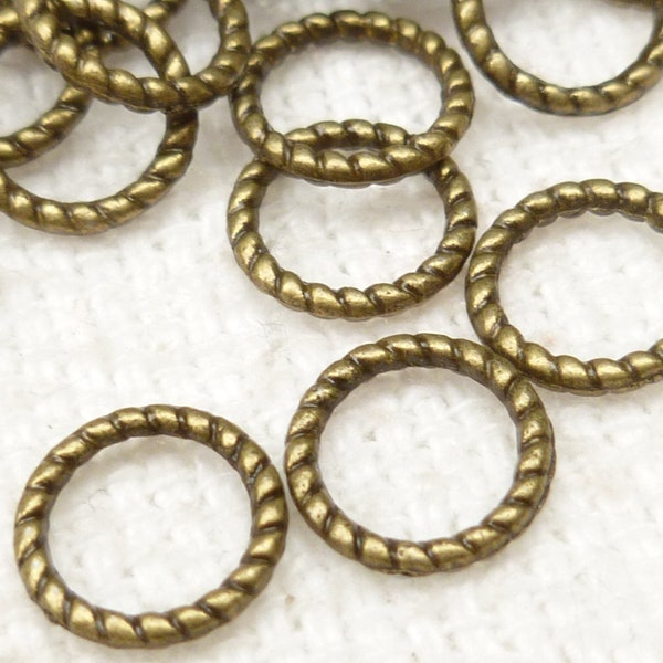 8mm Antique Bronze Solid Twisted Rope Design Ring (20) - A12