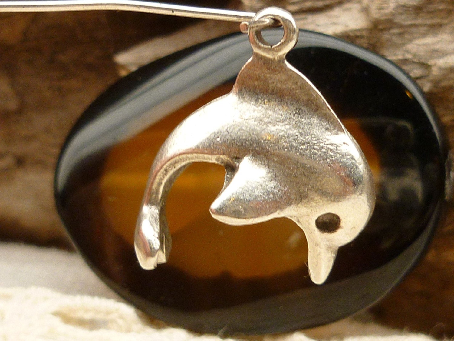 Jumping Dolphin Pewter Casting Charm, Silver Mykonos Casting Beads (2…