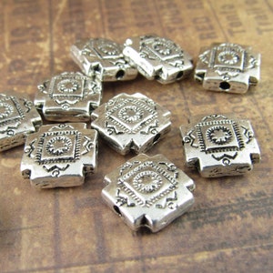 10mm Southwestern Spacer Bead, Aztec Cross Metal Bead, Four Corners ...