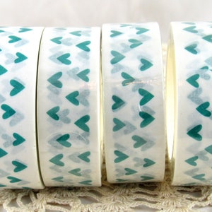 Washi Tape, Blaues Herz Washi Tape, Blaues Valentines Washi Tape, Volle Rolle - CWWTS-20