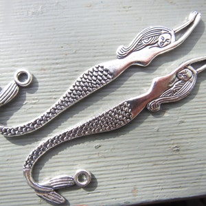 122mm Mermaid Bookmark,  Silver Metal Bookmark, Tibetan Silver Bookmark Base (1)