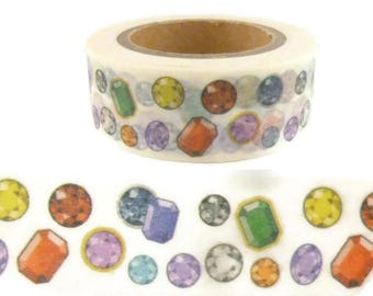 Washi Tape Gems, Sparkles Gems Jewels Washi Tape, Full Roll  - NN2193