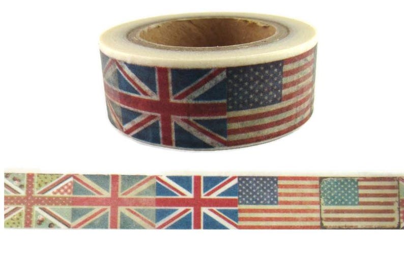 American Flag Washi Tape, Union Jack Flag Washi Tape, UK Flag Washi ...