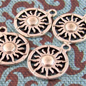 20x16mm Radiating Sun Charms, Antique Silver (6) - S165