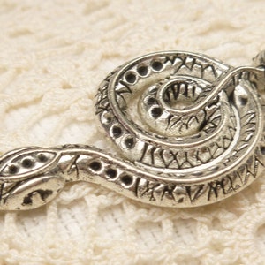 Life Like Ornate Snake Connector Pendant Charm, Antique Silver (2)