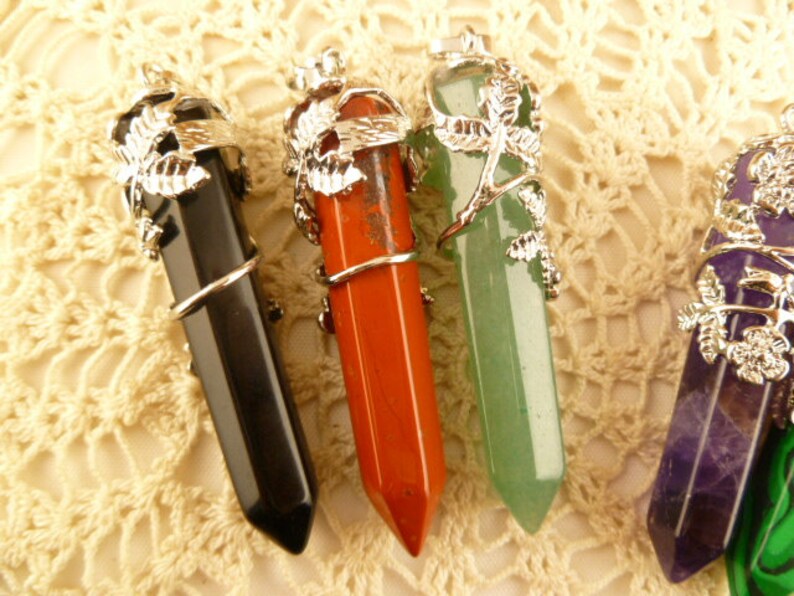 Green Aventurine Flower Pendulum Natural Gemstone Pendant