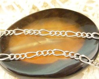 Figaro Chain Dull Silver (by the foot)