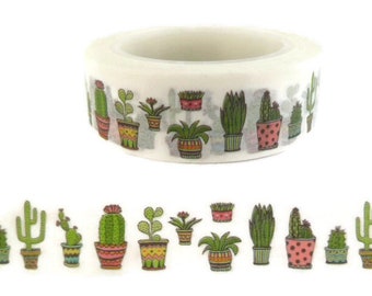 cactus succulent Southwest plant washi tape sample,