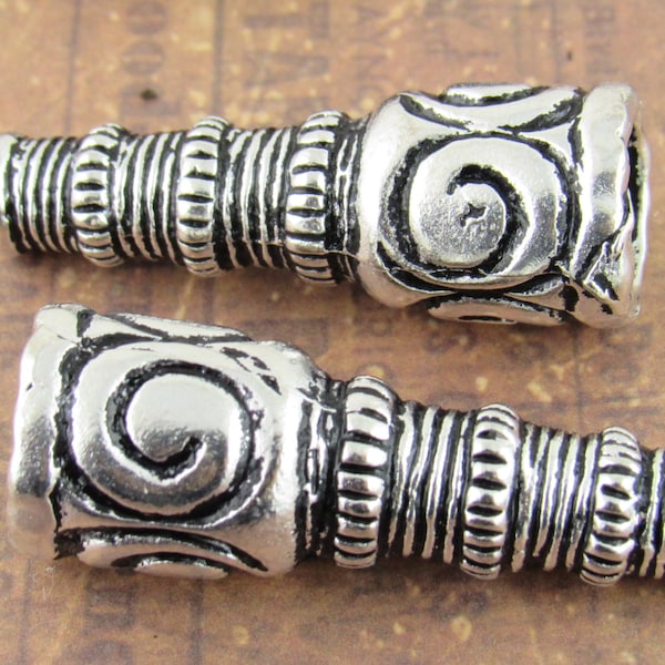 38mm Large Native Cone End Bead Cap cone Finding, Rustic, Silver Pewter, Mykonos Casting (1) - M8 - X5169