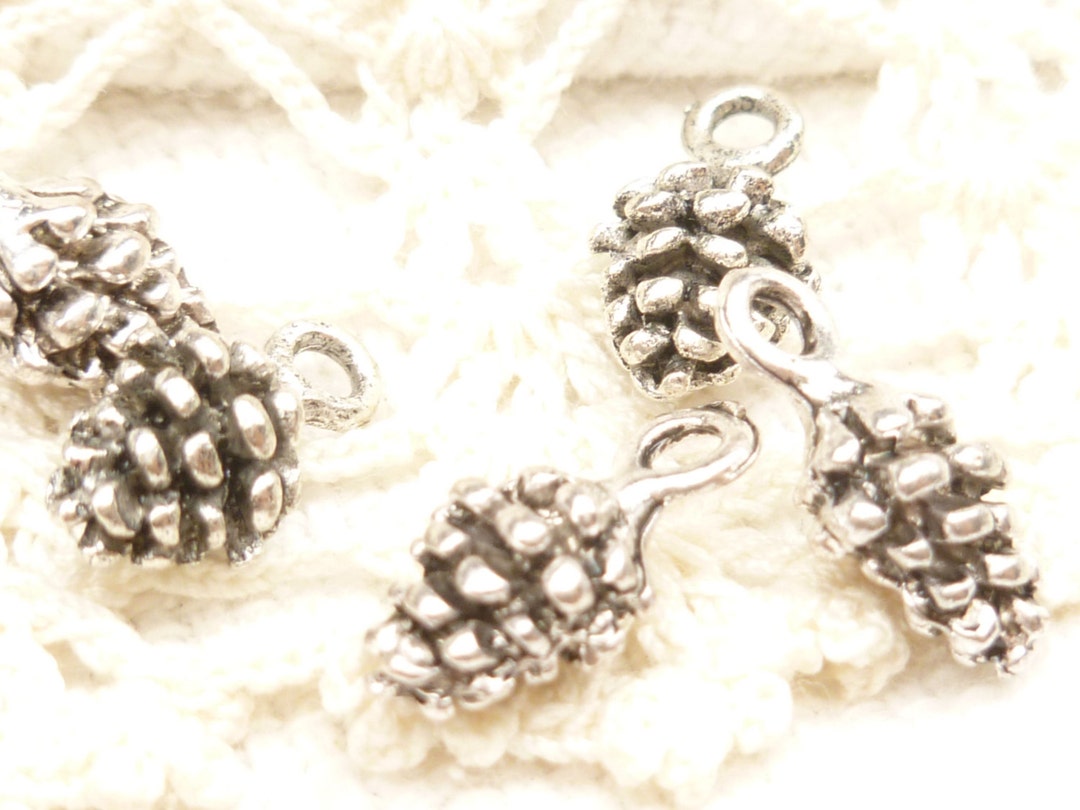 Miniature 3D Pinecone Charms Antique Silver 10 S160 - Etsy