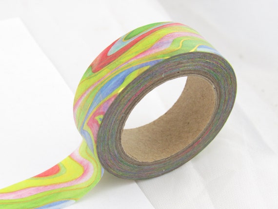 Metallic Washi Tape, Abstract Print Foil Washi Tape, Hippie Tie Dye Washi  Tape, Full Roll CWWTS-10 