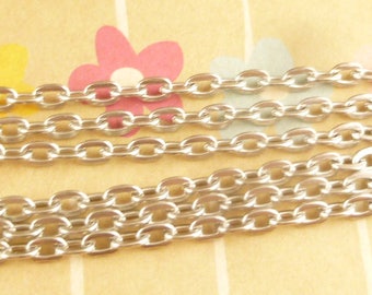 Basic Cable Chains Necklace, Antiqued Silver - DIY (8ft)