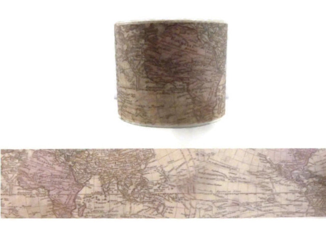 Washi Tape 30mm Wide Retro World Map Globe Washi Tape - Etsy