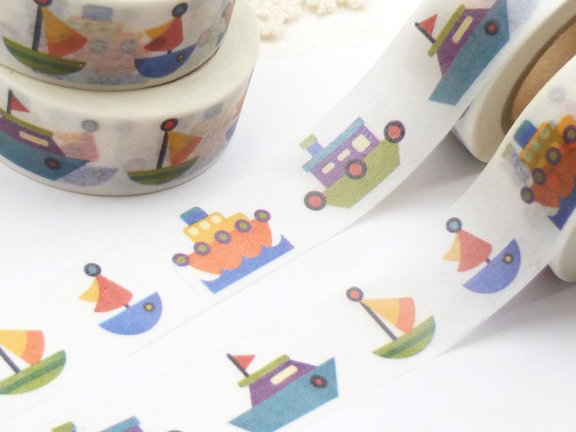 Washi Tape Boat, Ships Washi Tape, Nautical Washi Tape, Full Roll ...