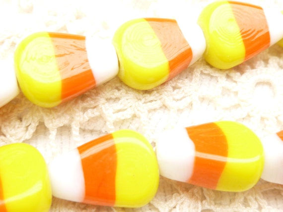 Candy corn glass beads discount