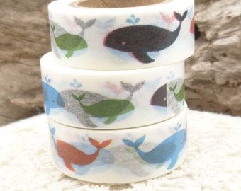 Washi Tape Washi Tape Colorful Whale  Washi Tape - M620