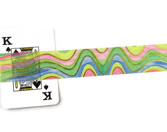 Sample Metallic Wavy Washi Tape, Abstract Print Foil Washi Tape, Hippie Tie Dye Washi Tape, 36" Sample Washi Tape - CWWTS-10