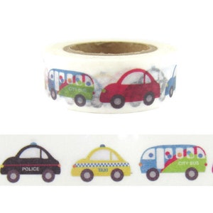 Cinta washi para vehículos, coches, autobuses escolares y coches de policía (rollo completo) - JJ1827