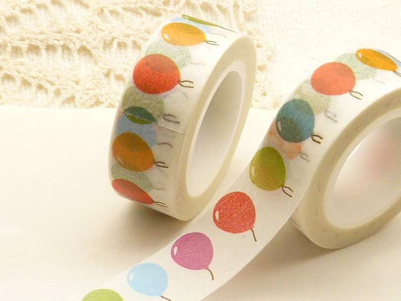Washi Tape Colorful Birthday Balloons Washi Tape 36 Etsy