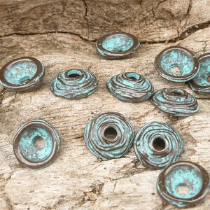 6mm Small Swirl Bead Cap, Rustic, Patina, Mykonos Casting Beads 10 M43 X3333 image 4