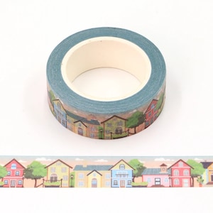 Washi Tape, Neighborhood Washi, Houses Washi Tape, Full Roll - CWWTS-6
