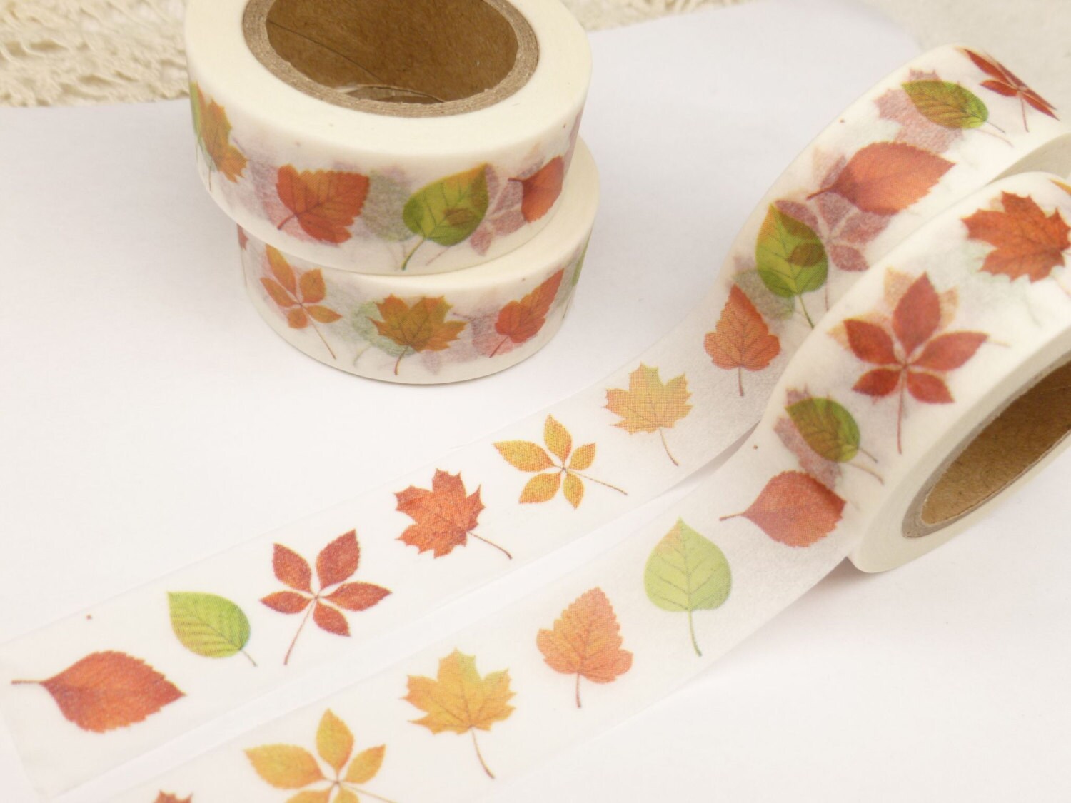 Washi Tape Fall Autumn Leaves Maple Leaf Washi Tape Full - Etsy