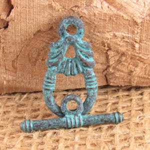 Large Fancy Patina Toggle Clasp, Mykonos Casting  (1 set) - M5