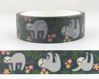 Sloth Washi Tape, Animal Washi Tape, Full Roll - CWWTS-3