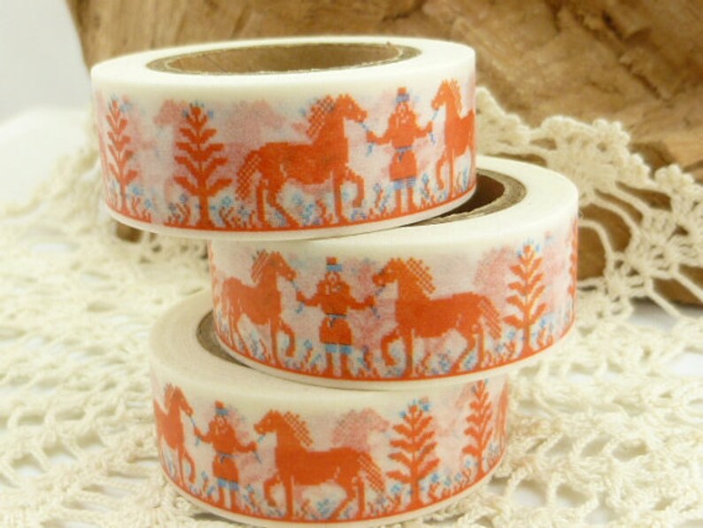 Washi Tape Abstract Red Horse Washi Tape I1747 image 4