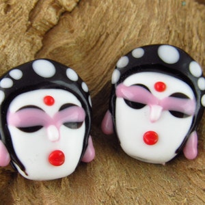 Buddha Kopf Glasperlen, Buddha Lampwork Fokalanhänger (2)