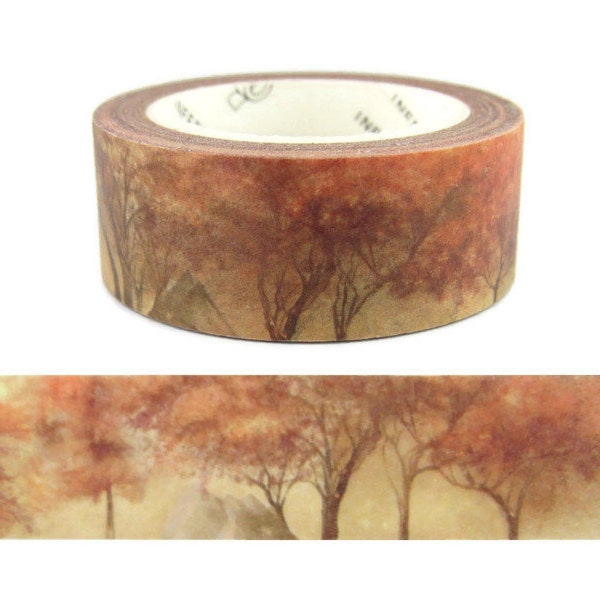 Washi Tape Fall Trees, Orange Autumn Trees Washi Tape - CWWTS-22