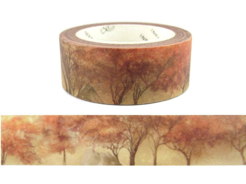 10 Rolls Vintage Brown Washi Tape Set, ZMLSED Japanese Masking Decorat