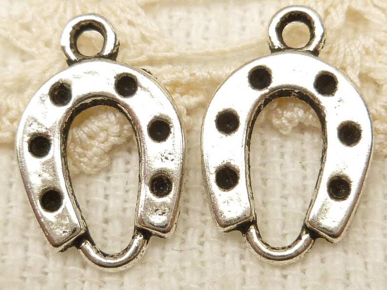 Horseshoe Connector Charm Antique Silver 6 S8 Etsy