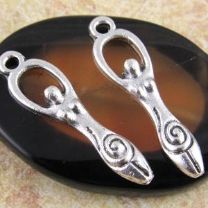 Goddess Pewter Art Charm Pendant, Antique Silver (6) - S102