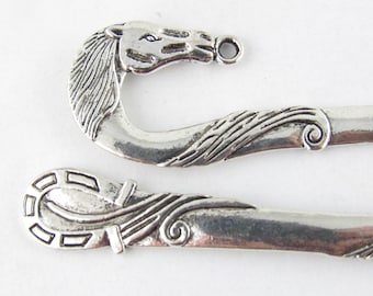 124mm Horse Bookmark, Metal Bookmark Blank, Horse Lover Bookmark, Tibetan Silver Bookmark Base (1)