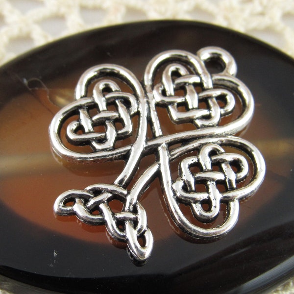 Celtic Knot Tree Charm, Heart Tree Charm, Love Tree Charm, Antiqued Silver Tone Tree of Life Charms (6) - S60